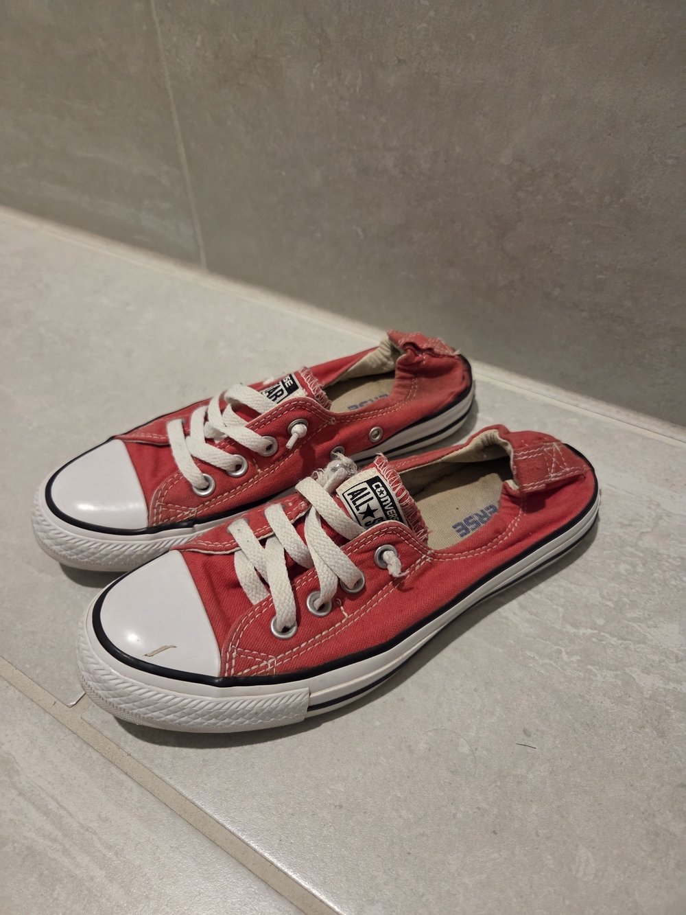 Converse Red Low-Top Slip-On Canvas Sneakers